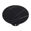 Modern Artificial Stone Round Carbon Steel Base Dining Table, Can Accommodate 6 People - Black / Gold - Image 8