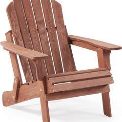 Oversize Outdoor Folding Adirondack Chair, Patio Chair For Garden Backyard Porch Pool Deck Firepit - Coffee
