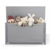 Kids Wooden Toy Box Storage With Safety Hinged Lid For Ages 2+ - Gray - Image 19