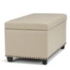 Amelia - Storage Ottoman Bench - Satin Cream - Image 5