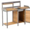 Outdoor Potting - Bench, Workstation Table With Cabinet For Backyard Garden Supplies - Brown / Gray - Image 17