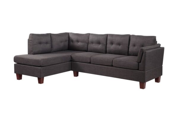 Dalia - Linen Modern Sectional Sofa With Left Facing Chaise - Dark Gray
