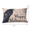 Crow Happy Halloween Pillow - Beige / Black - Image 5