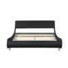 Queen Size Upholstered Platform Bed Frame, LED Lighting With Remote Controller And App, Curve Design, Wood Slat Support, No Box Spring Needed - Black - Image 3