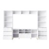 4 Piece Entertainment Wall Unit With 13 Shelves, 8 Drawers And 2 Cabinets, Multifunctional TV Stand Media Storage Cabinet With Fluted Line Surface For Living Room, For TVs Up To 70" - White - Image 19