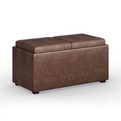 Avalon - 5 Piece Storage Ottoman - Distressed Chestnut Brown