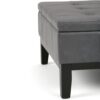 Dover - Square Coffee Table Storage Ottoman - Stone Gray - Image 6