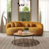 Drake - Japandi Style Curvy Sofa - Yellow - Image 6