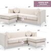 Delray - Sofa Chaise - Ivory - Image 5