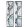 Elongated Modern Abstract Oil Painting, Rectangle Framed Wall Art (Set of 2) - Multicolor - Image 2