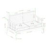 Contemporary Cushioned Eucalyptus Wood Patio Loveseat - Natural - Image 6