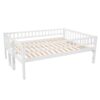 Full Over Full Over Full Triple Bed With Built-In Ladder And Slide, Triple Bunk Bed With Guardrails - White - Image 6