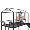 Twin Over Twin Bunk Bed, Housebed With Slide - Black - Image 12
