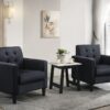 Hale - Velvet Armchairs And End Table Living Room (Set of 3) - Black - Image 4