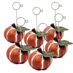 Polystone Pumpkin Name Card Holder - Orange