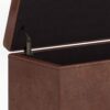 Avalon - Extra Large Storage Ottoman Bench - Distressed Saddle Brown - Image 5