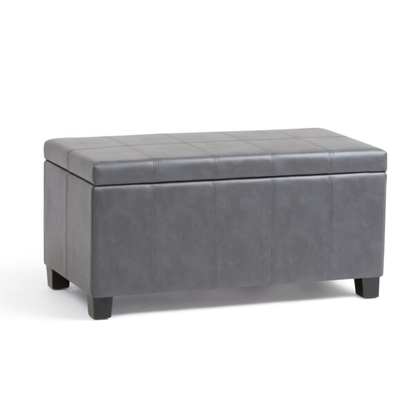 Dover - Storage Ottoman Bench - Stone Gray