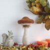 Mushroom Holiday Ornament, For Harvest Festival Fall Festival & Thanksgiving Table Decorations (Set of 2) - Beige / Orange - Image 8