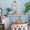 Antique Oval Wall Clock, Traditional Vintage Home Decor Clock - Ivory - Image 3