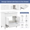 Bathroom Vanity Base Without Sink, Bathroom Cabinet With Two Doors And One Drawer - White - Image 4
