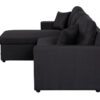Paisley - Linen Fabric Reversible Sleeper Sectional Sofa With Storage Chaise - Black - Image 4