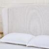 Windsor - Queen Tall Headboard Upholstered Wingback, Premium Textured, Minimalist Designs No Box Spring Needed - Ivory - Image 13