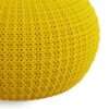 Sonata - Round Knitted Outdoor / Indoor Pouf - Yellow - Image 4