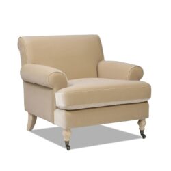 Alana Lawson - Accent Arm Chair Metal Casters - Fawn Brown
