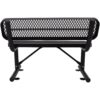 4' Outdoor Steel Bench With Backrest - Black - Image 6