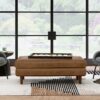 Morrison - Large Rectangular Ottoman - Caramel Brown - Image 7