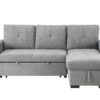 Serenity - Fabric Reversible Sleeper Sectional Sofa With Storage Chaise - Gray - Image 2