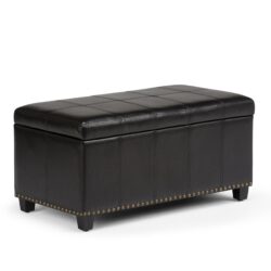 Amelia - Storage Ottoman Bench - Midnight Black