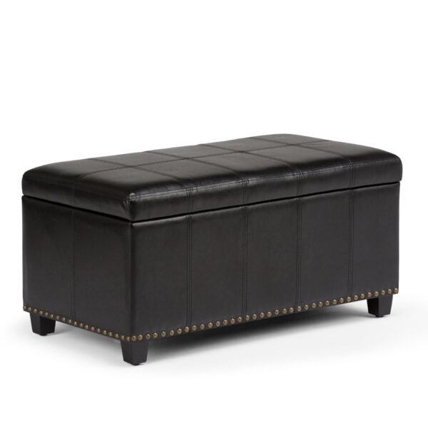Amelia - Storage Ottoman Bench - Midnight Black