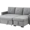 Serenity - Fabric Reversible Sleeper Sectional Sofa With Storage Chaise - Gray - Image 3