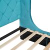 Queen Size Storage Upholstered Platform Bed With Wingback Headboard And A Big Drawer - Blue - Image 9