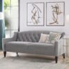 Ken - Upholstered Button Tufted Sofa - Opal Gray - Image 11