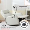 31.5" 270 Power Swivel Rocker Recliner Chair, Electric Glider Reclining Sofa With USB Ports, Power Swivel Glider, Rocking Chair Nursery Recliners For Living Room Bedroom - Light Gray - Image 4