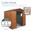 Outdoor Metal Storage Shed With Metal Floor Base, With Window - Coffee - Image 8