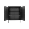 Kitchen Buffet Server Table Accent Sideboard Cupboard Server Buffet Console Table With Doors Cabinet - Black - Image 10
