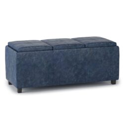 Avalon - Storage Ottoman - Denim Blue