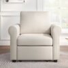 3 In 1 Sofa Bed Chair, Convertible Sleeper Chair Bed, Adjust Backrest Into A Sofa, Lounger Chair, Single Bed, Modern Chair Bed Sleeper For Adults - White - Image 13
