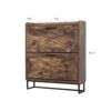 Shoe Storage Cabinet With 2 Flip Drawers, Freestanding Organizer With Metal Legs For Entryway, Narrow Shoe Rack Cabinet - Rustic Brown - Image 8