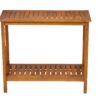 Workstation For Garden Balcony Garage, Acacia Console Potting Table - Light Brown - Image 11