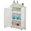 Bathroom Cabinet Triangle Corner Storage Cabinet With Adjustable Shelf Modern Style - White - Image 15