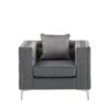 Lorreto - Velvet Chair - Gray - Image 2