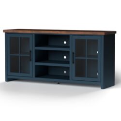 Nantucket - TV Stand Console For TVs Up To 80" - Blue Denim, Whiskey