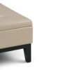 Dover - Square Coffee Table Storage Ottoman - Satin Cream - Image 4