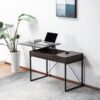 Juno - Wood Lift Top Desk With Hidden Storage And Drawer - Dark Brown - Image 6