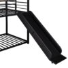 Twin Over Twin Bunk Bed, Housebed With Slide - Black - Image 6