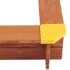 Kids Sandbox With Cover, Sand Box With Adjustable Canopy, Large Outdoor Cedar Sandpit For Backyard Play - Reddish Brown - Image 25
